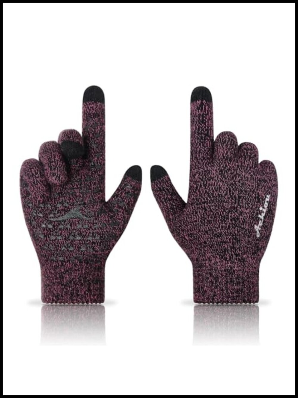 Winter Touchscreen Knit Gloves Acrylic Polyester Men Women Running
